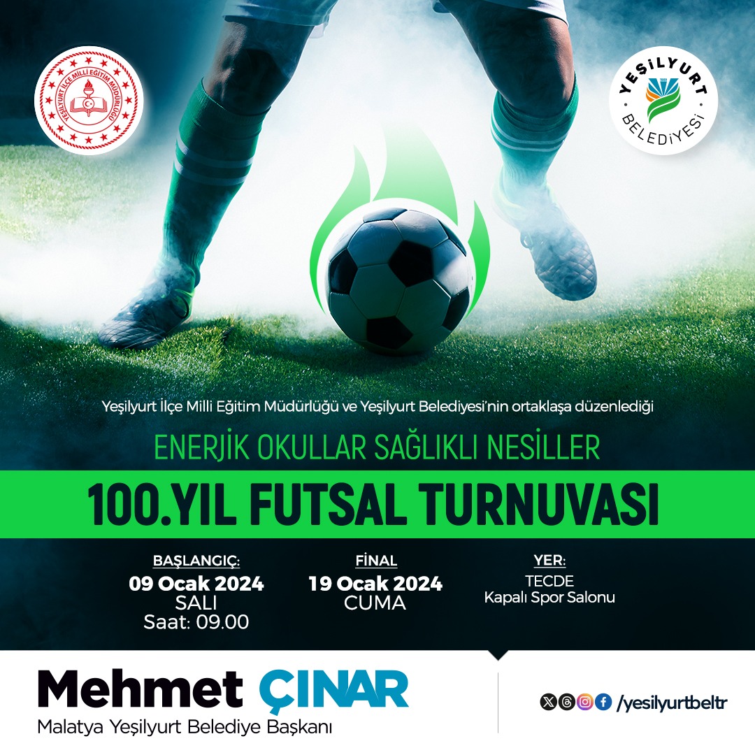 100. Yıl Futsal Turnuvası Başlıyor.